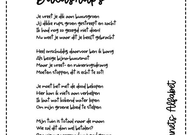 Gedicht Buxusrups